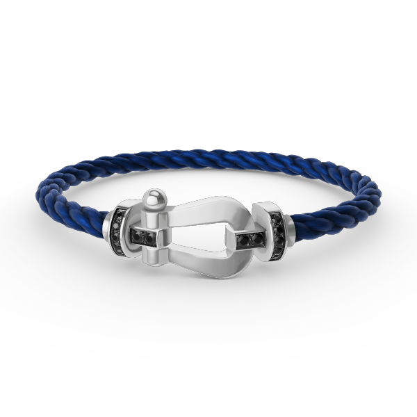 [Eterna Jewels]FORCE LARGE HORSESHOE BLACK DIAMOND BRACELET SILVER