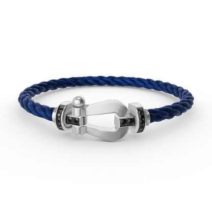 [Eterna Jewels]FORCE LARGE HORSESHOE BLACK DIAMOND BRACELET SILVER