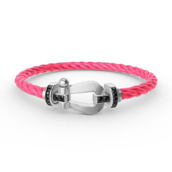 [Eterna Jewels]FORCE LARGE HORSESHOE BLACK DIAMOND BRACELET SILVER