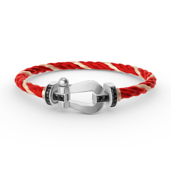 [Eterna Jewels]FORCE LARGE HORSESHOE BLACK DIAMOND BRACELET SILVER