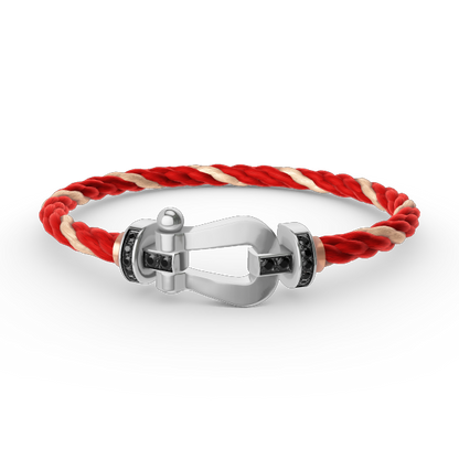 [Eterna Jewels]FORCE LARGE HORSESHOE BLACK DIAMOND BRACELET SILVER