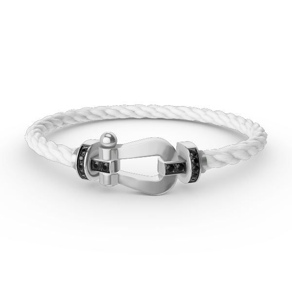 [Eterna Jewels]FORCE LARGE HORSESHOE BLACK DIAMOND BRACELET SILVER