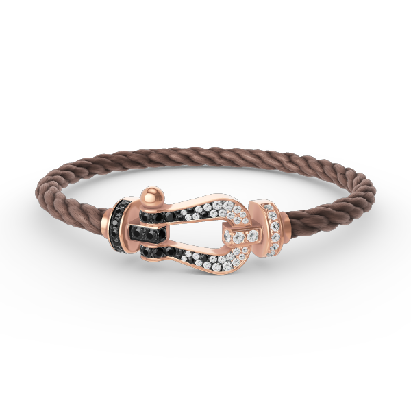 [Eterna Jewels]FORCE LARGE HORSESHOE BLACK WHITE DIAMOND BRACELET ROSE GOLD