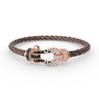[Eterna Jewels]FORCE LARGE HORSESHOE BLACK WHITE DIAMOND BRACELET ROSE GOLD