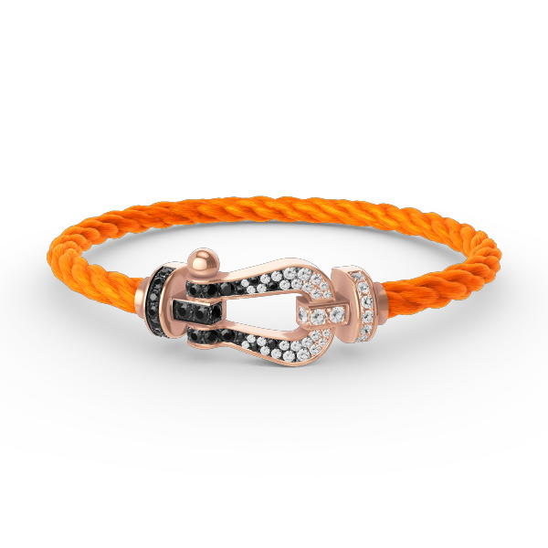 [Eterna Jewels]FORCE LARGE HORSESHOE BLACK WHITE DIAMOND BRACELET ROSE GOLD