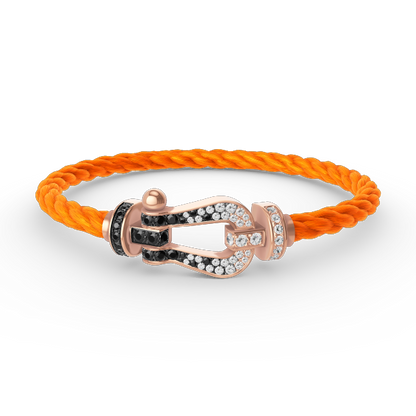 [Eterna Jewels]FORCE LARGE HORSESHOE BLACK WHITE DIAMOND BRACELET ROSE GOLD