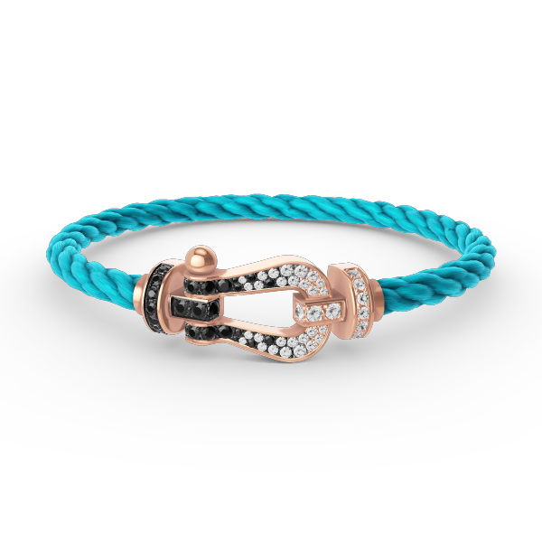 [Eterna Jewels]FORCE LARGE HORSESHOE BLACK WHITE DIAMOND BRACELET ROSE GOLD