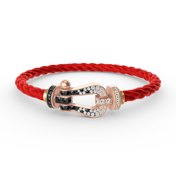 [Eterna Jewels]FORCE LARGE HORSESHOE BLACK WHITE DIAMOND BRACELET ROSE GOLD