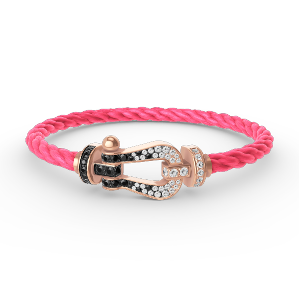 [Eterna Jewels]FORCE LARGE HORSESHOE BLACK WHITE DIAMOND BRACELET ROSE GOLD