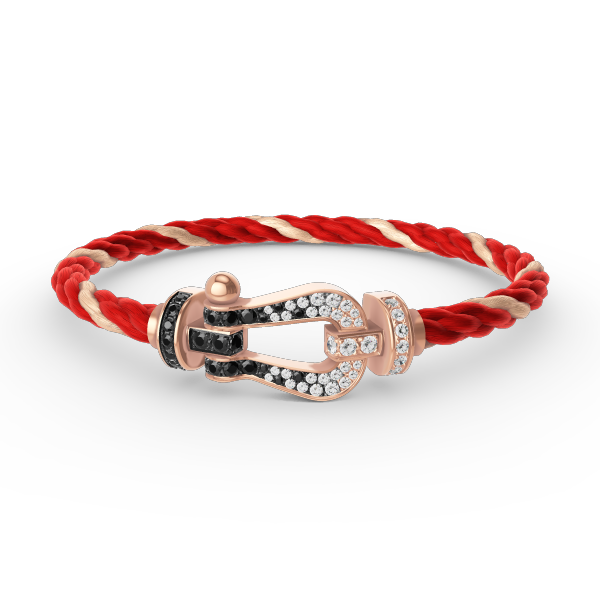 [Eterna Jewels]FORCE LARGE HORSESHOE BLACK WHITE DIAMOND BRACELET ROSE GOLD