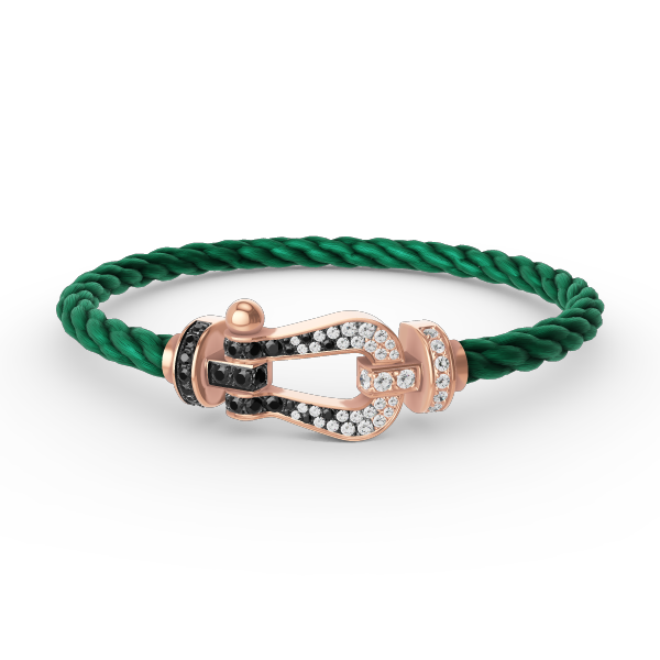 [Eterna Jewels]FORCE LARGE HORSESHOE BLACK WHITE DIAMOND BRACELET ROSE GOLD