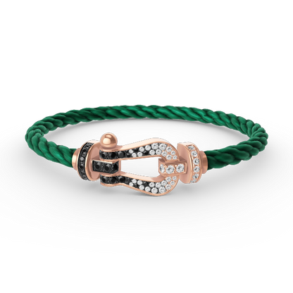[Eterna Jewels]FORCE LARGE HORSESHOE BLACK WHITE DIAMOND BRACELET ROSE GOLD