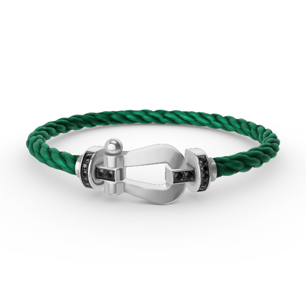 [Eterna Jewels]FORCE LARGE HORSESHOE BLACK DIAMOND BRACELET SILVER