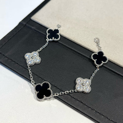[Eterna Jewels] CLOVER 5 MOTIF ONYXS BRACELET COLLECTION