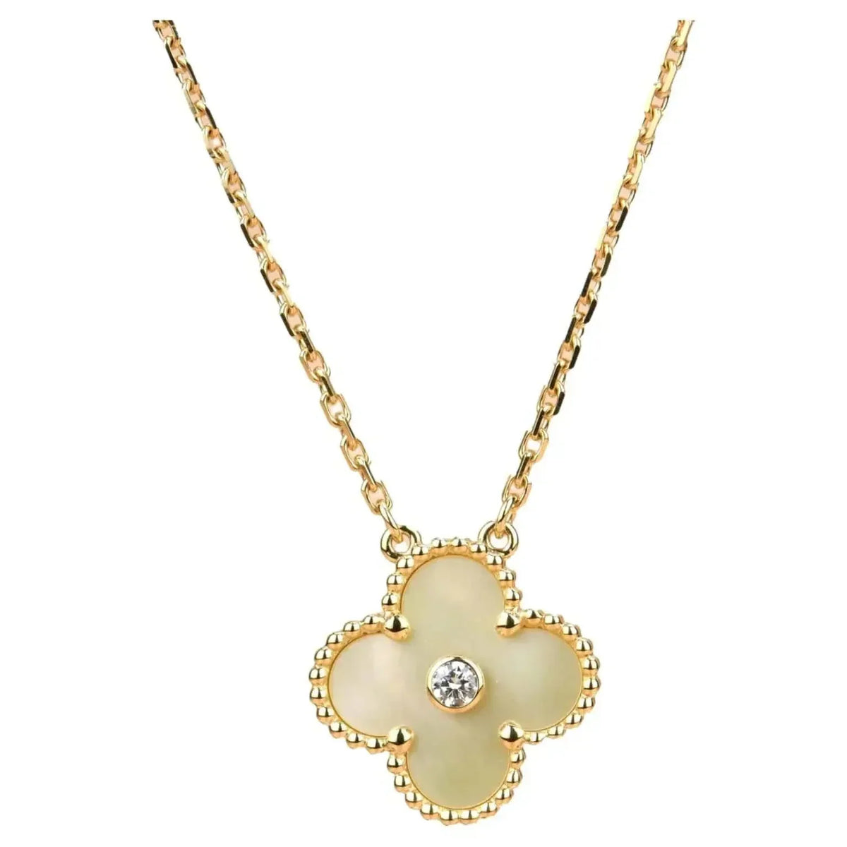 [Eterna Jewels]CLOVER 15MM DIAMOND GOLD MOTHER OF PEARL NECKLACE