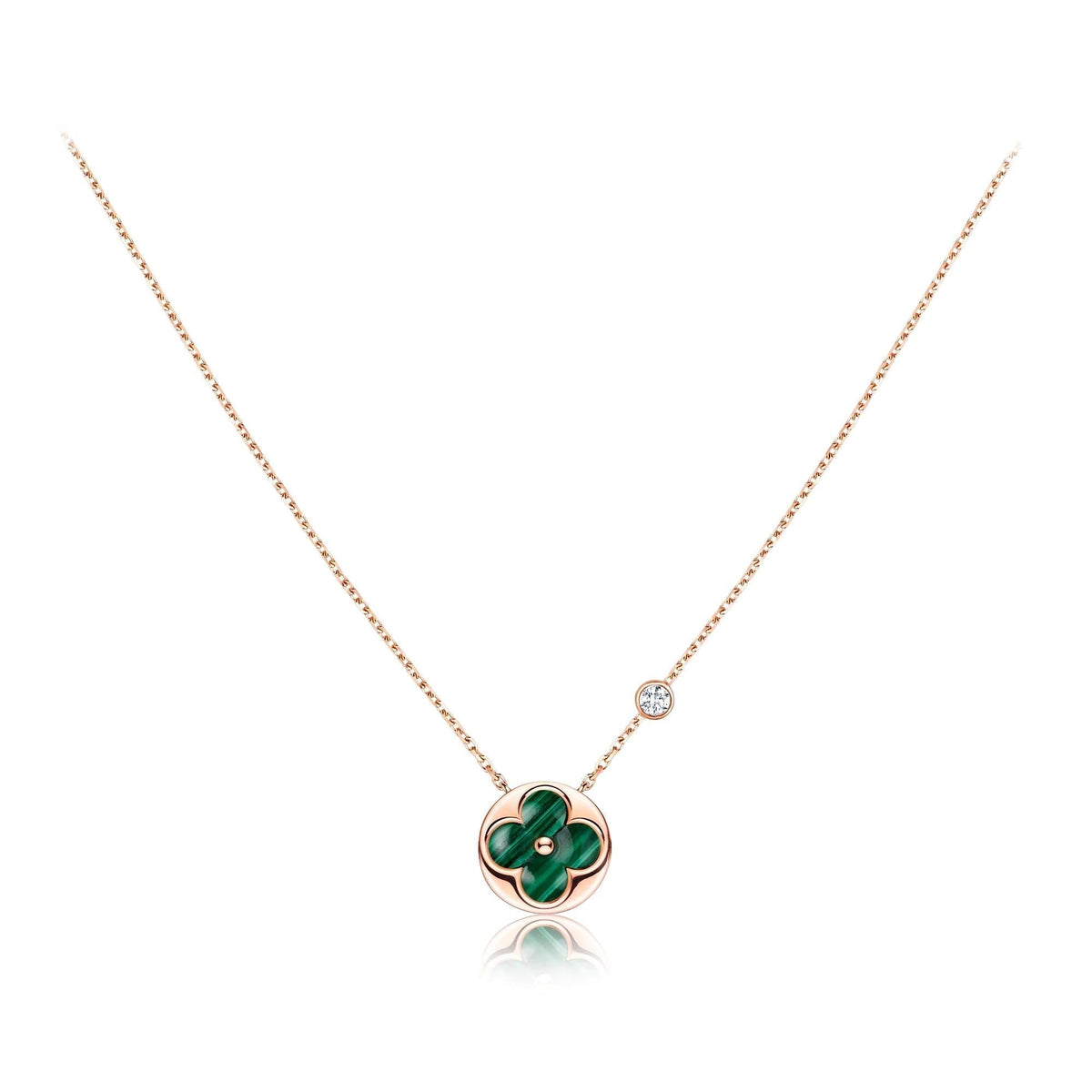 [Eterna Jewels]SUN PEDANT PINK GOLD 1 DIAMOND NECKLACE