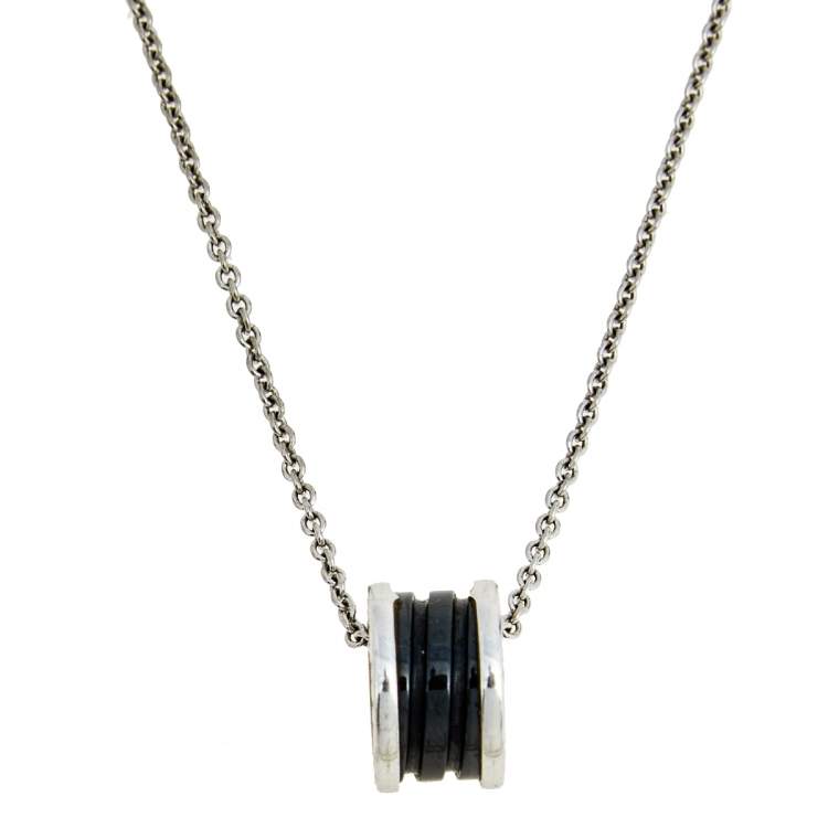 [Eterna Jewels]ZERO 1 BLACK CERAMIC SILVER NECKLACE