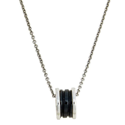 [Eterna Jewels]ZERO 1 BLACK CERAMIC SILVER NECKLACE