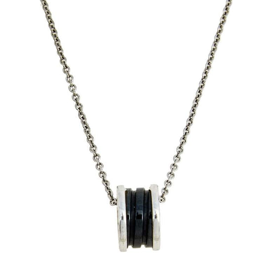 [Eterna Jewels]ZERO 1 BLACK CERAMIC SILVER NECKLACE