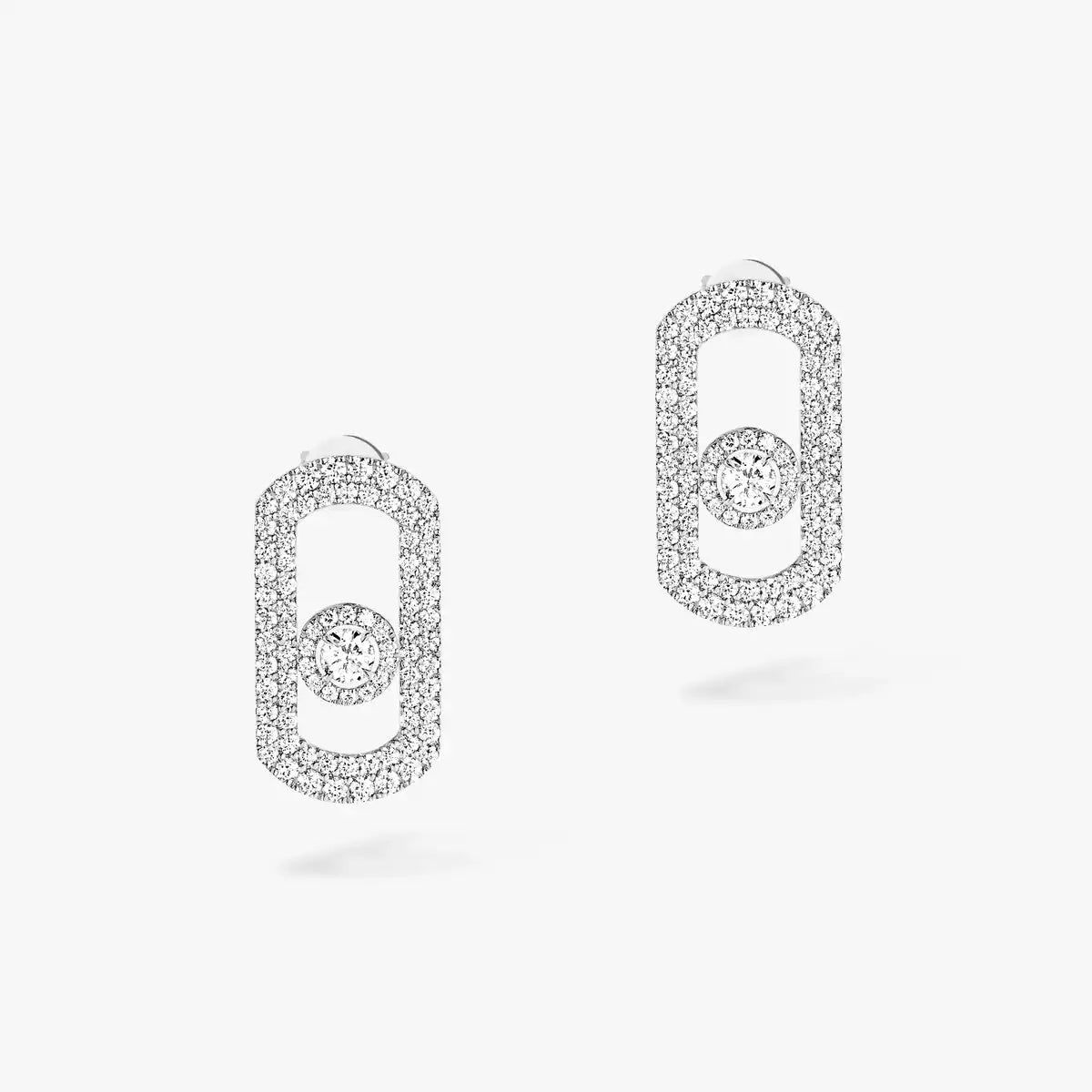 [Eterna Jewels]So Move Pave_-Set Diamond Earrings in Silver