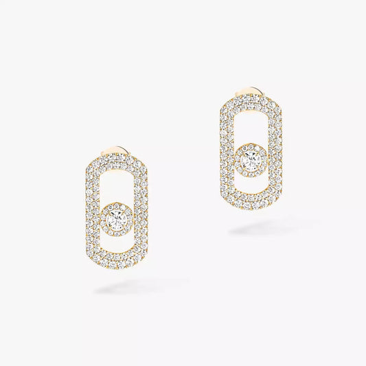 [Eterna Jewels]So Move Pave_-Set Diamond Earrings in Silver