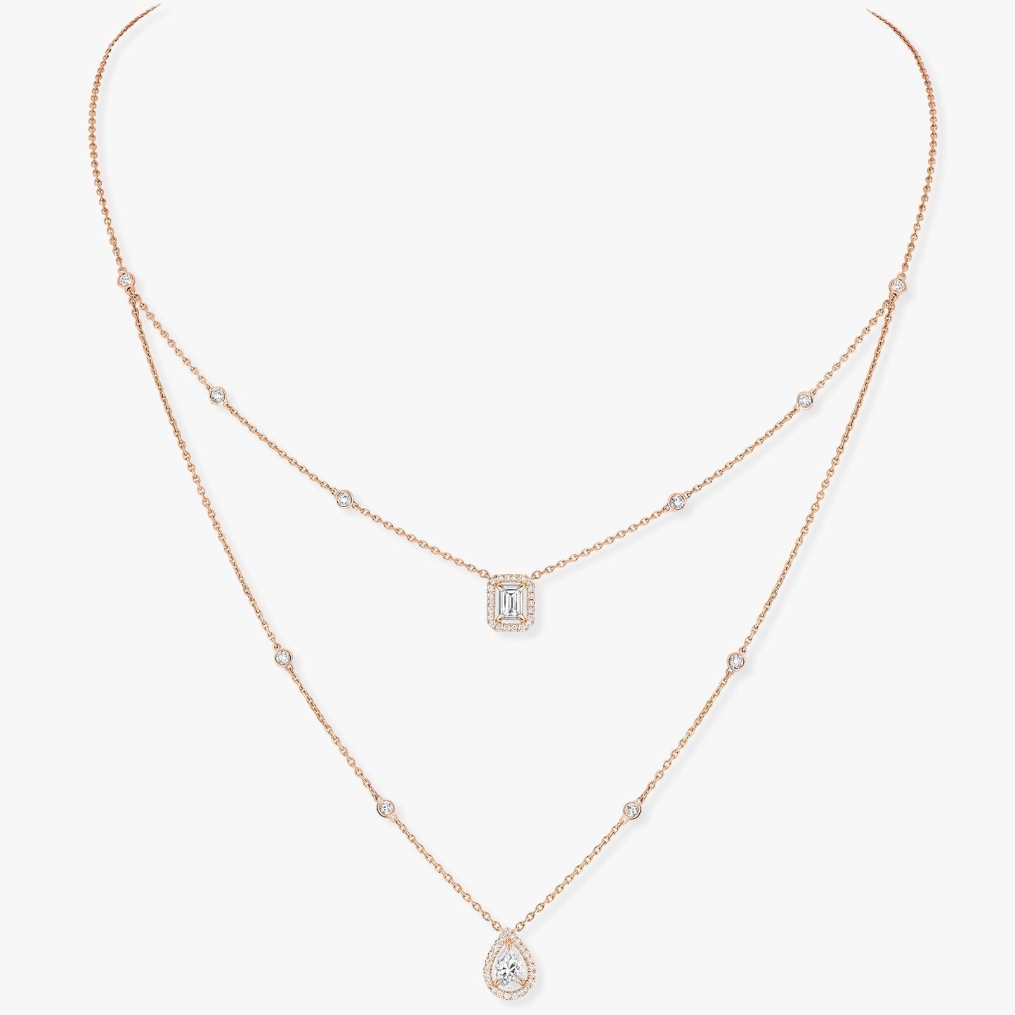 [Eterna Jewels]MY TWIN 2 ROW DIAMOND NECKLACE
