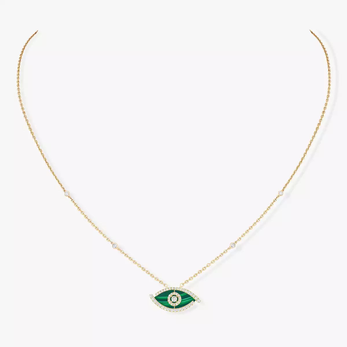 [Eterna Jewels]Lucky Eye Diamond Necklace in Rose Gold and Turquoise