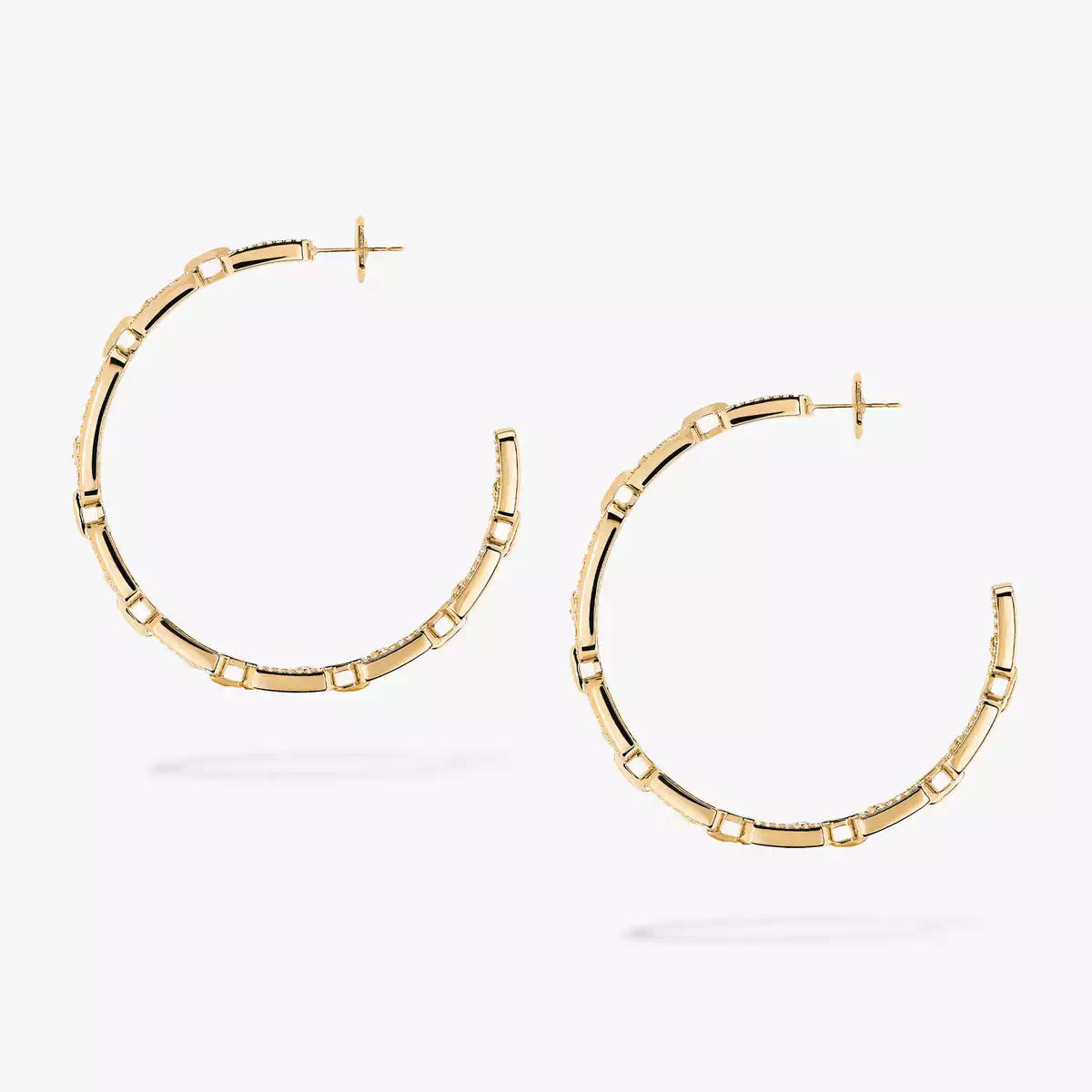 [[Eterna Jewels]Move Link Diamond Hoop Earrings