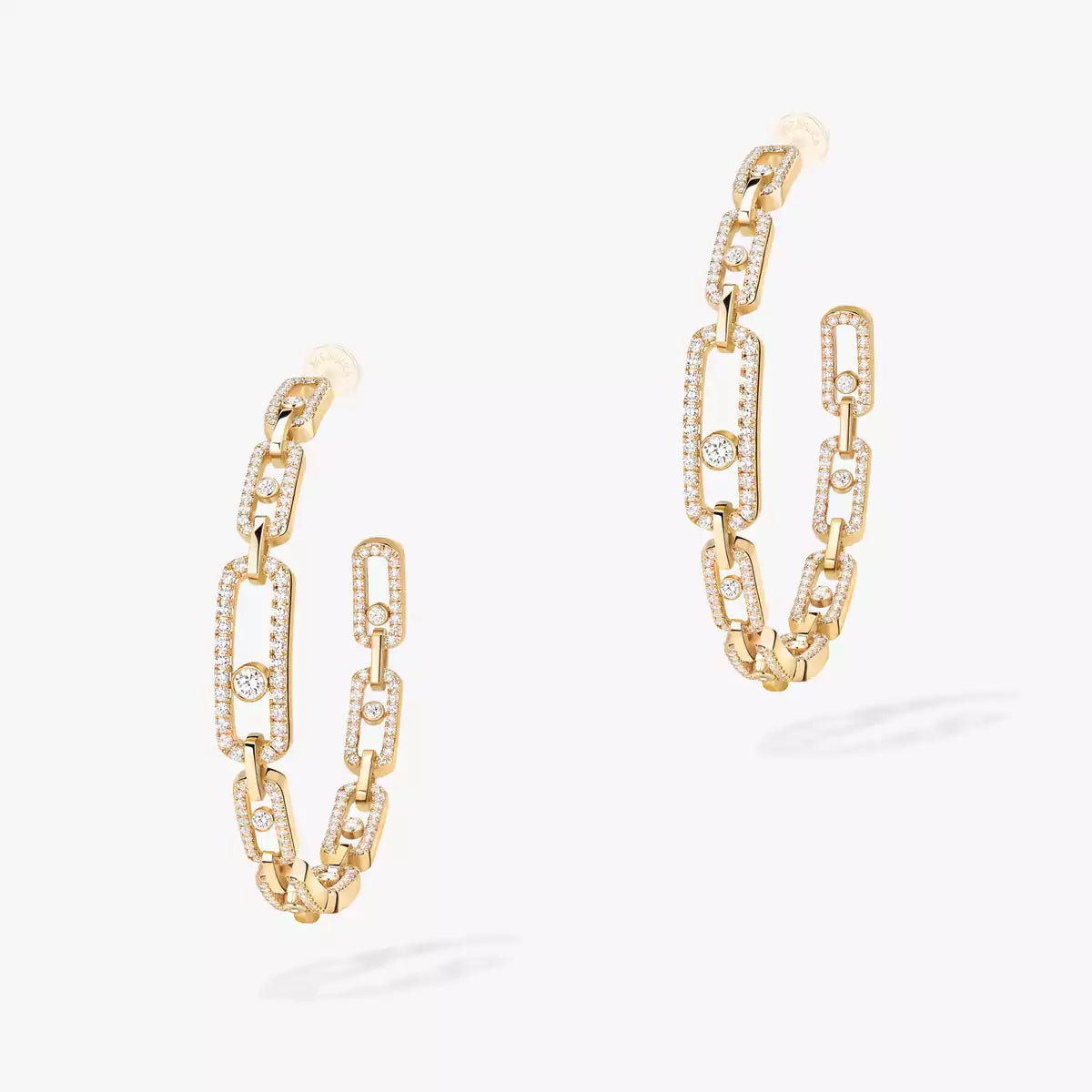 [[Eterna Jewels]Move Link Diamond Hoop Earrings