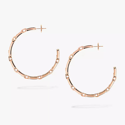 [[Eterna Jewels]Move Link Diamond Hoop Earrings