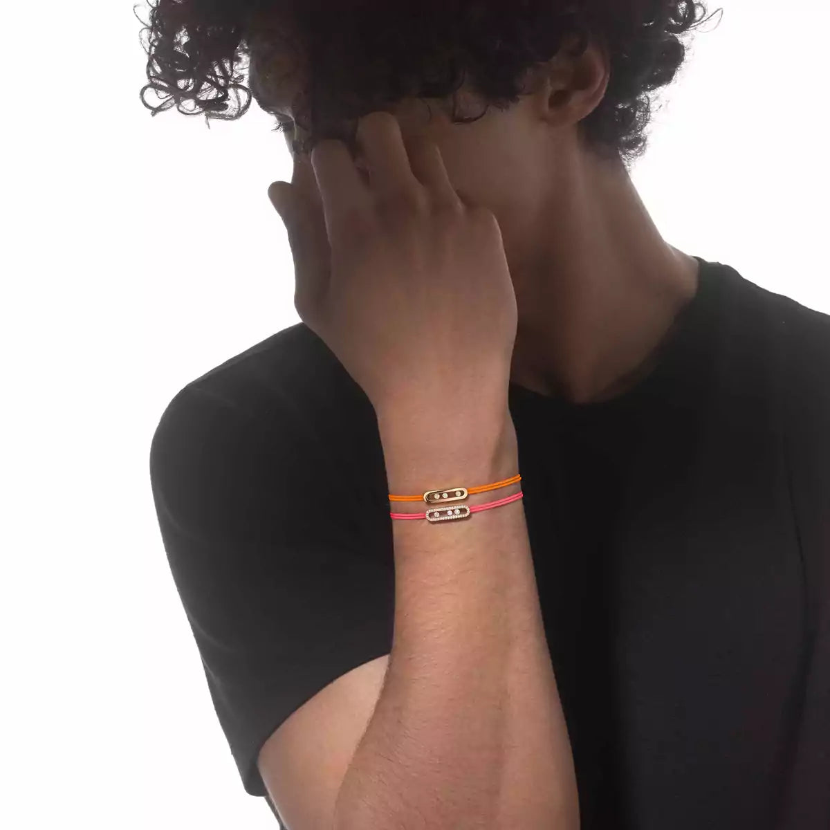 [Eterna Jewels]MK Care(s) pink cord pavé bracelet