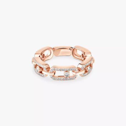 [Eterna Jewels]Move Link Pave_-Set Diamond Ring in Gold