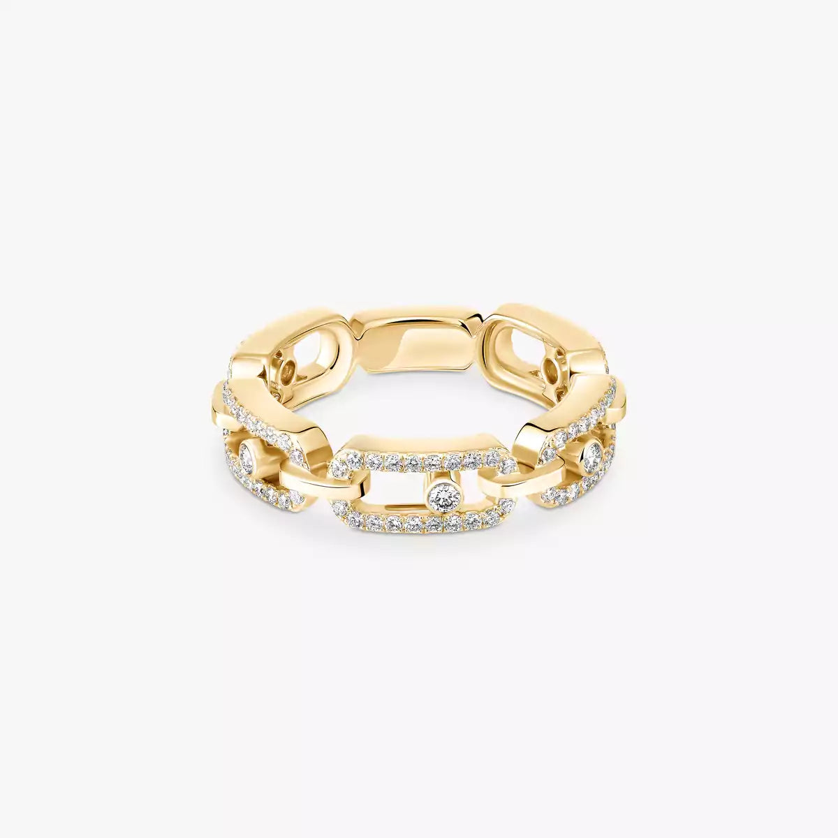 [Eterna Jewels]Move Link Pave_-Set Diamond Ring in Gold