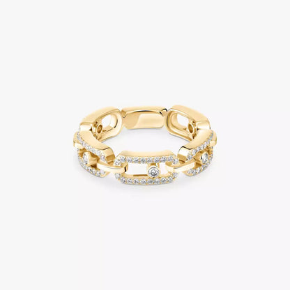 [Eterna Jewels]Move Link Pave_-Set Diamond Ring in Gold