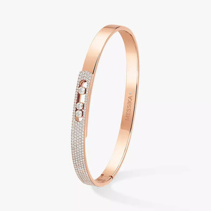 [Eterna Jewels]Move Noa Rose Gold Pavé Diamond Bangle Bracelet