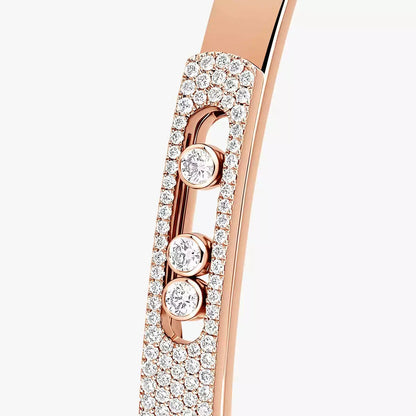 [Eterna Jewels]Move Noa Rose Gold Pavé Diamond Bangle Bracelet