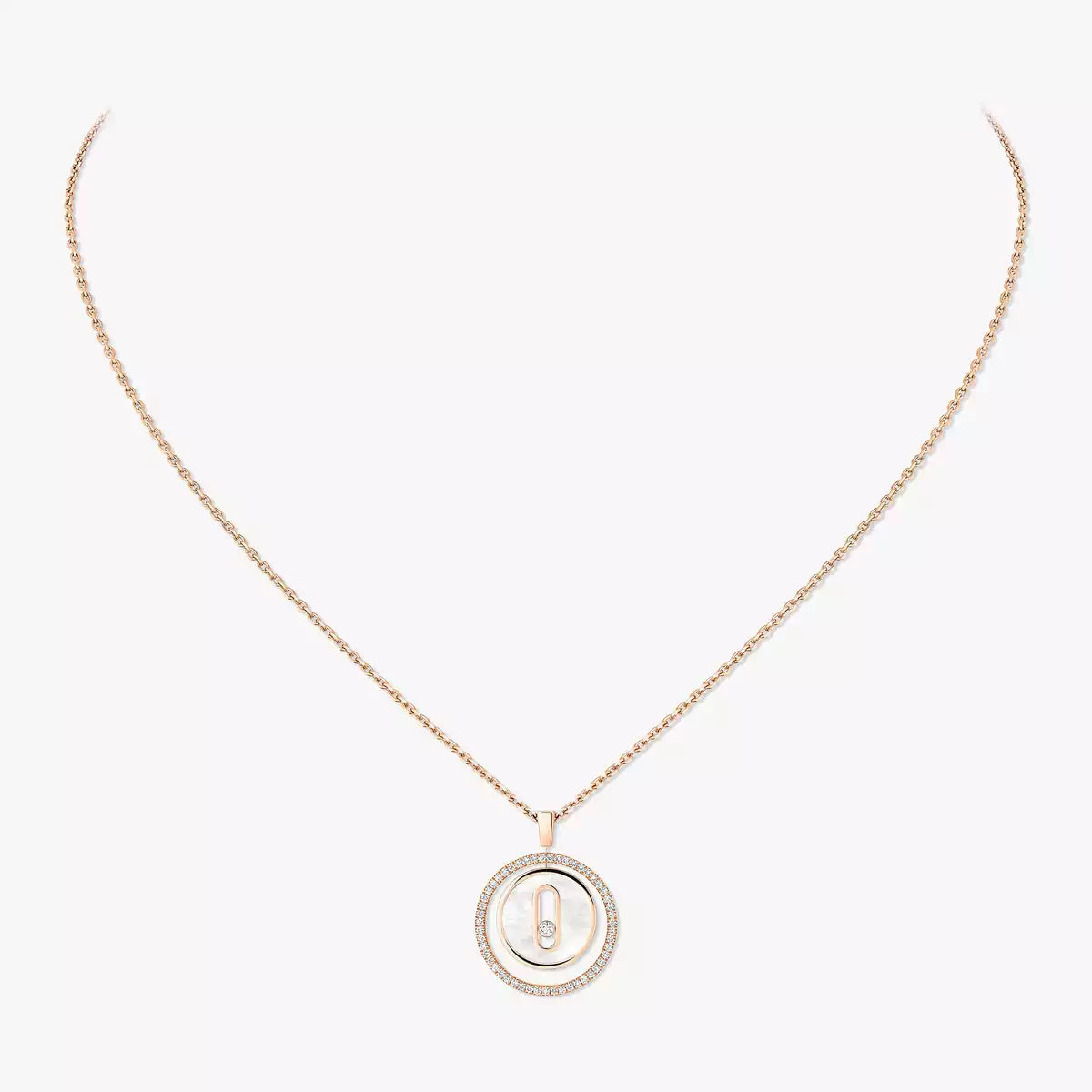 [Eterna Jewels]Lucky Move Diamond Necklace in Rose Gold and White Mother-of-Pearl