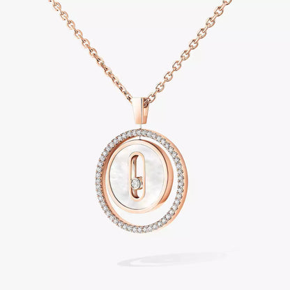 [Eterna Jewels]Lucky Move Diamond Necklace in Rose Gold and White Mother-of-Pearl