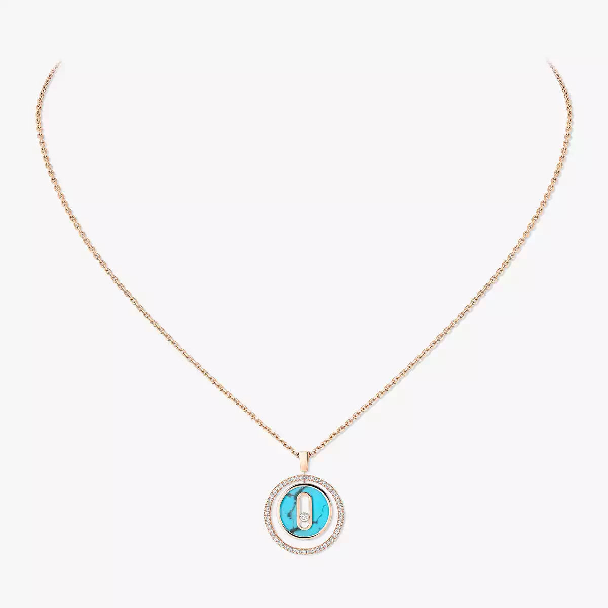 [Eterna Jewels]Lucky Move Diamond Necklace in Rose Gold and White Mother-of-Pearl