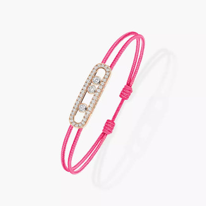 [Eterna Jewels]MK Care(s) pink cord pavé bracelet