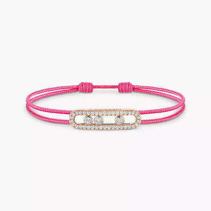 [Eterna Jewels]MK Care(s) pink cord pavé bracelet