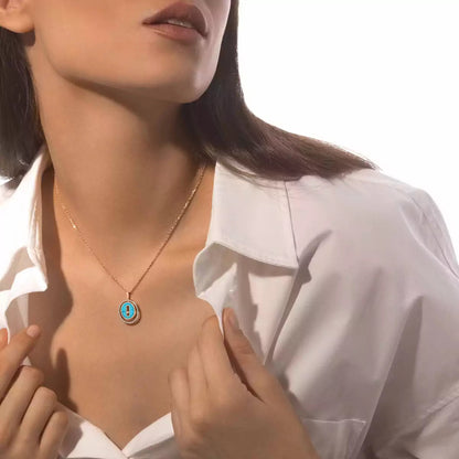 [Eterna Jewels]Lucky Move Diamond Necklace in Rose Gold and White Mother-of-Pearl