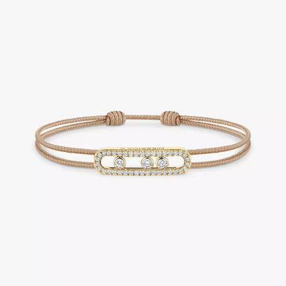 [Eterna Jewels]MK Care(s) pink cord pavé bracelet