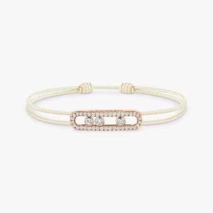 [Eterna Jewels]MK Care(s) pink cord pavé bracelet