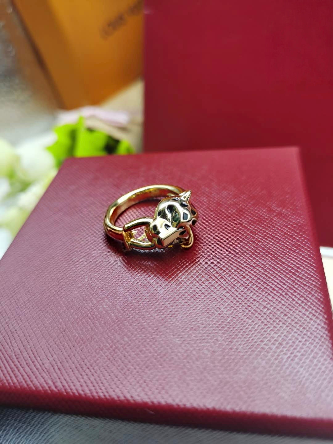 [Eterna Jewels]LEOPARD-HEAD LEOPARD-PRINT COUPLE RING