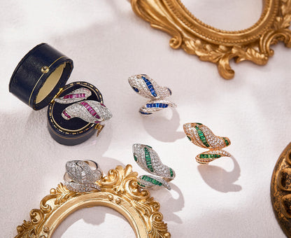 [Eterna Jewels]BRAND NEW LUXURY BLUE SNAKE RING