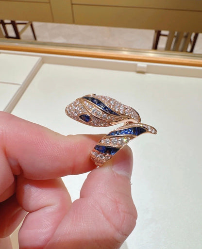 [Eterna Jewels]BRAND NEW LUXURY BLUE SNAKE RING