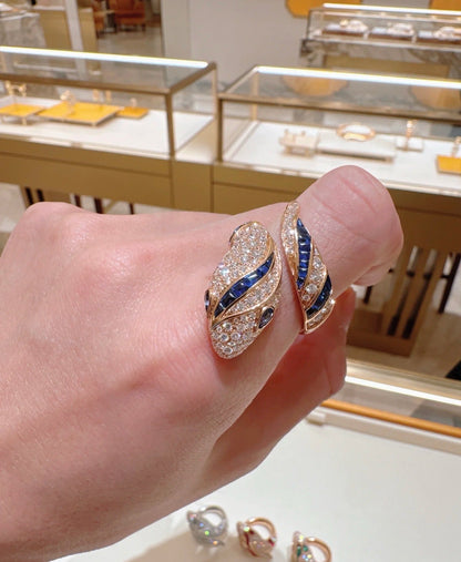 [Eterna Jewels]BRAND NEW LUXURY BLUE SNAKE RING