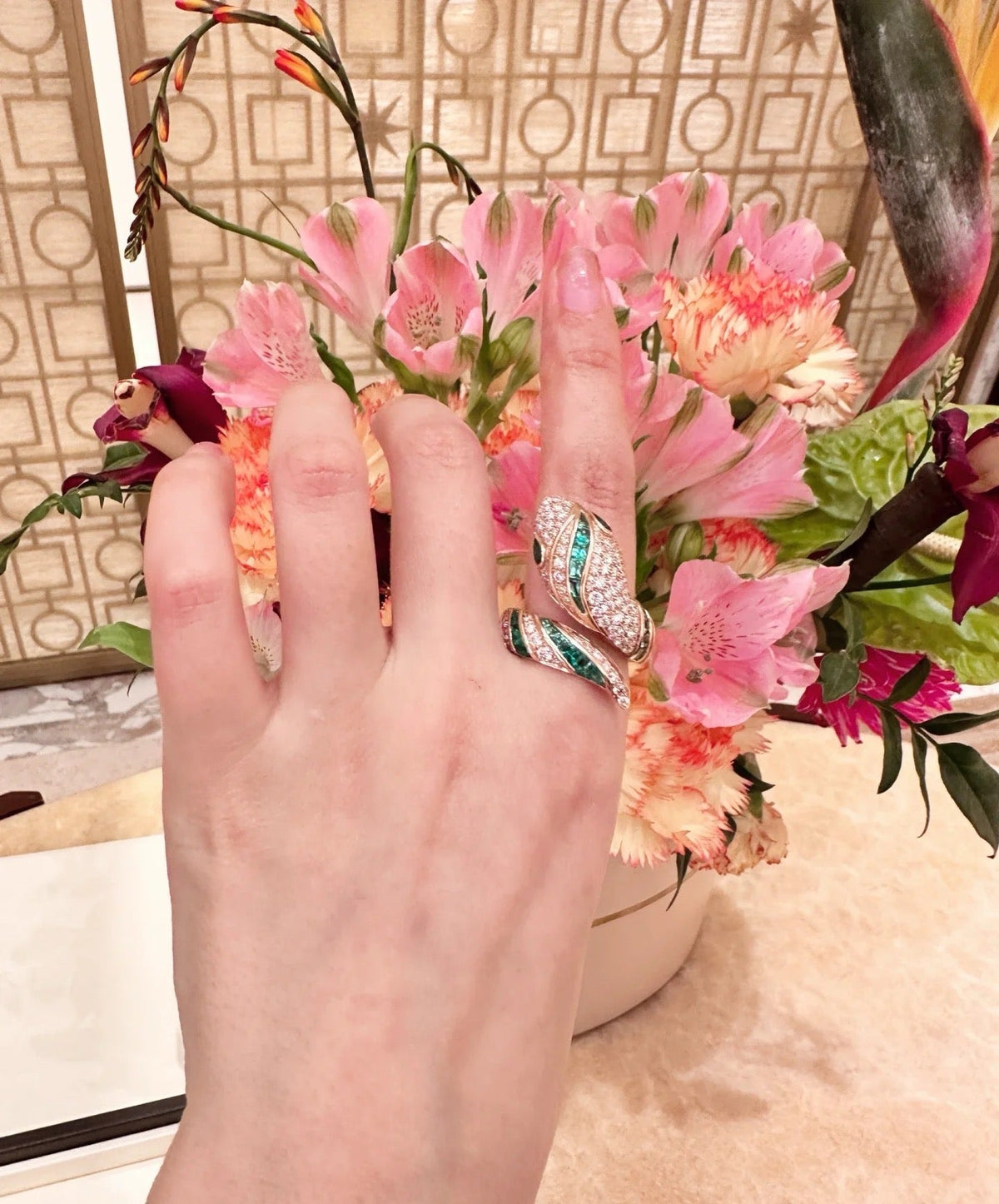 [Eterna Jewels]BRAND NEW LUXURY GREEN SNAKE RING