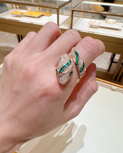 [Eterna Jewels]BRAND NEW LUXURY GREEN SNAKE RING
